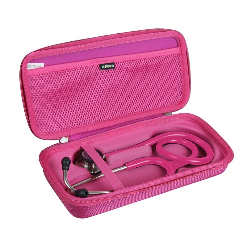 Adada Hard Travel Case for 3M Littmann Classic III Monitoring Stethoscope (Plum Red) - Image 1